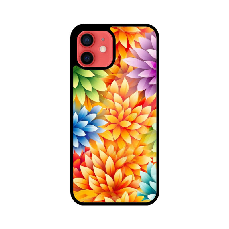 Rainbow Colorful Flower - Apple iPhone Glass Phone Cases - All Models Available