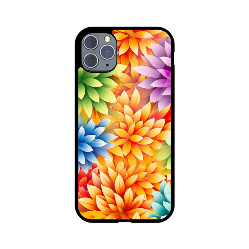 Rainbow Colorful Flower - Apple iPhone Glass Phone Cases - All Models Available