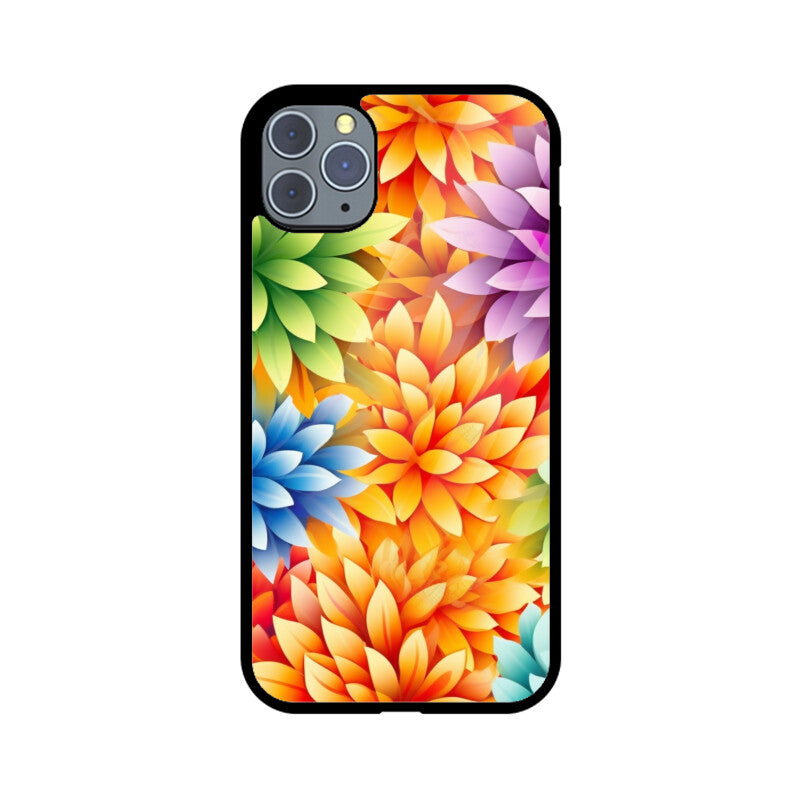 Rainbow Colorful Flower - Apple iPhone Glass Phone Cases - All Models Available