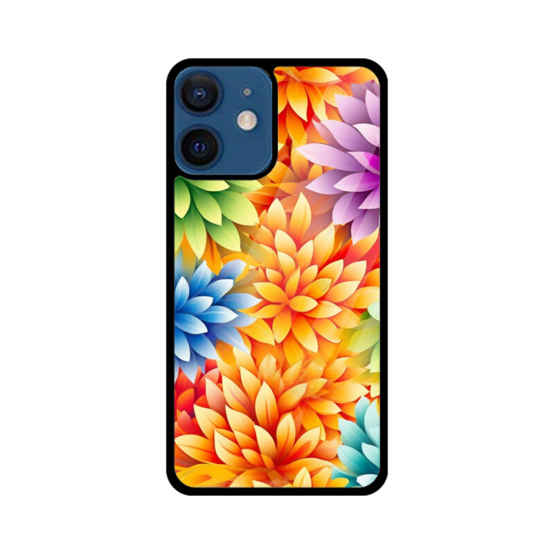 Rainbow Colorful Flower - Apple iPhone Glass Phone Cases - All Models Available