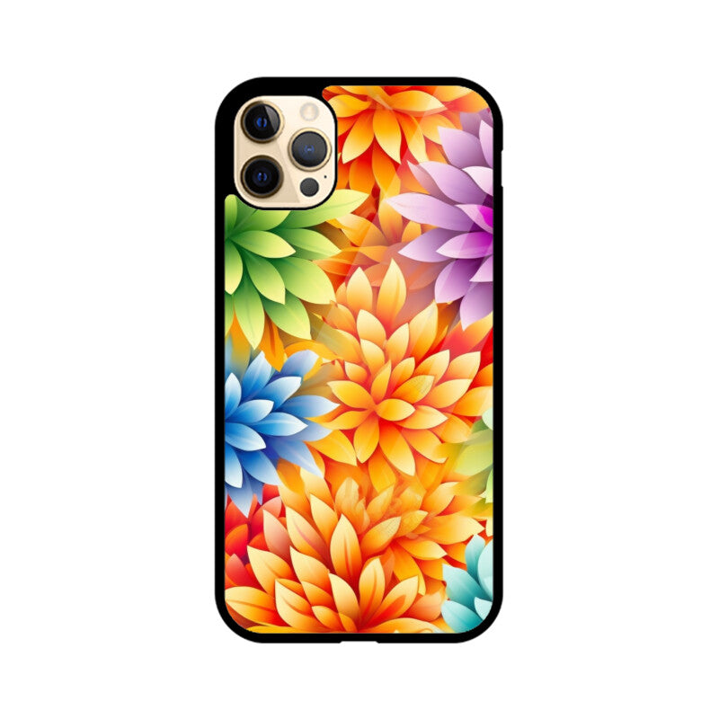 Rainbow Colorful Flower - Apple iPhone Glass Phone Cases - All Models Available