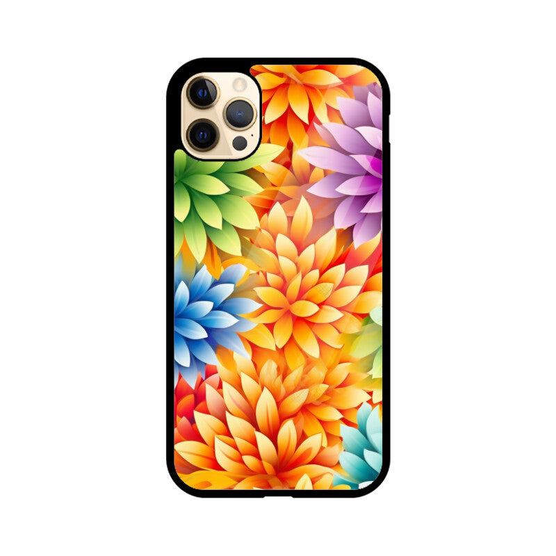 Rainbow Colorful Flower - Apple iPhone Glass Phone Cases - All Models Available