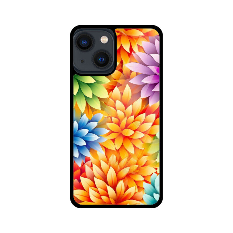 Rainbow Colorful Flower - Apple iPhone Glass Phone Cases - All Models Available