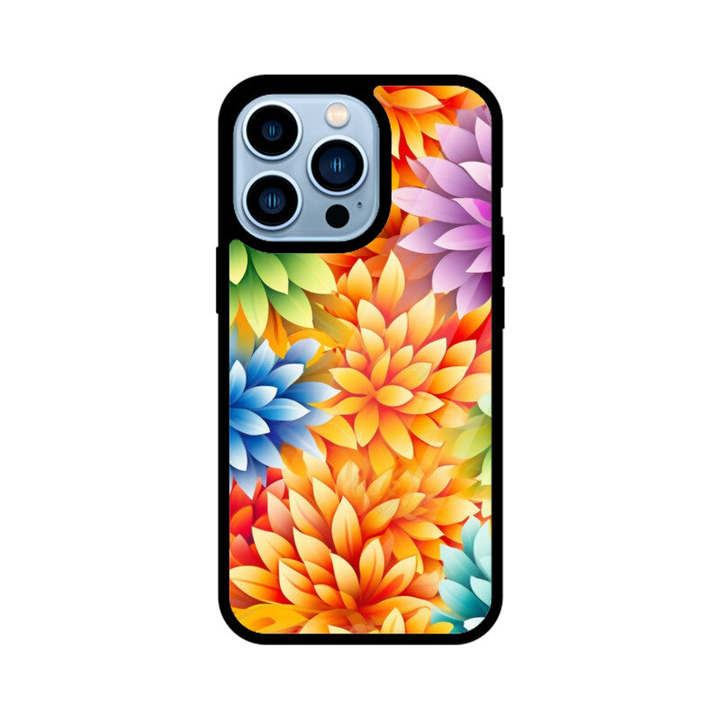 Rainbow Colorful Flower - Apple iPhone Glass Phone Cases - All Models Available