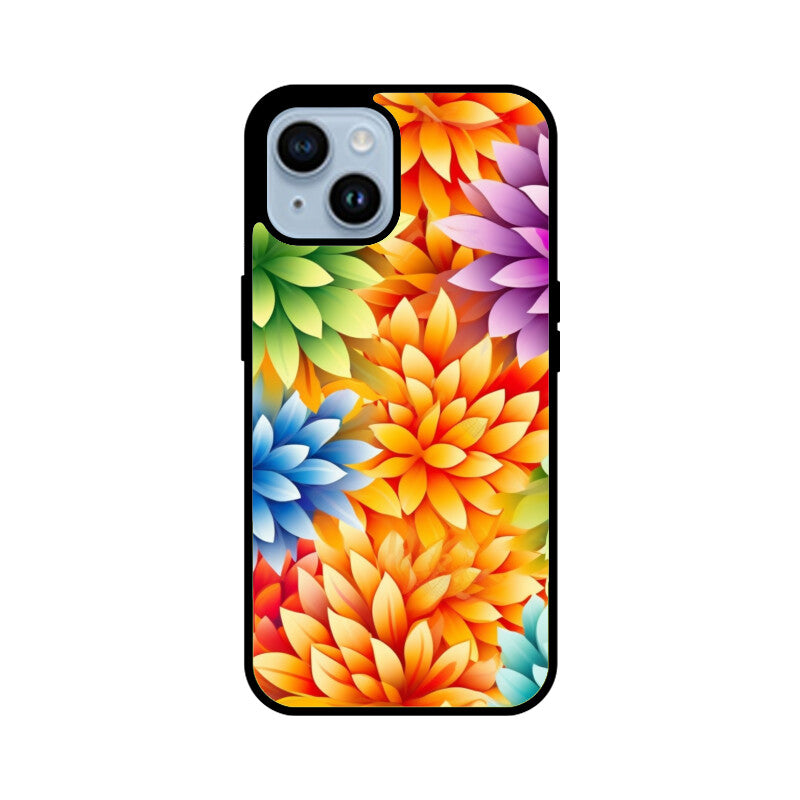 Rainbow Colorful Flower - Apple iPhone Glass Phone Cases - All Models Available