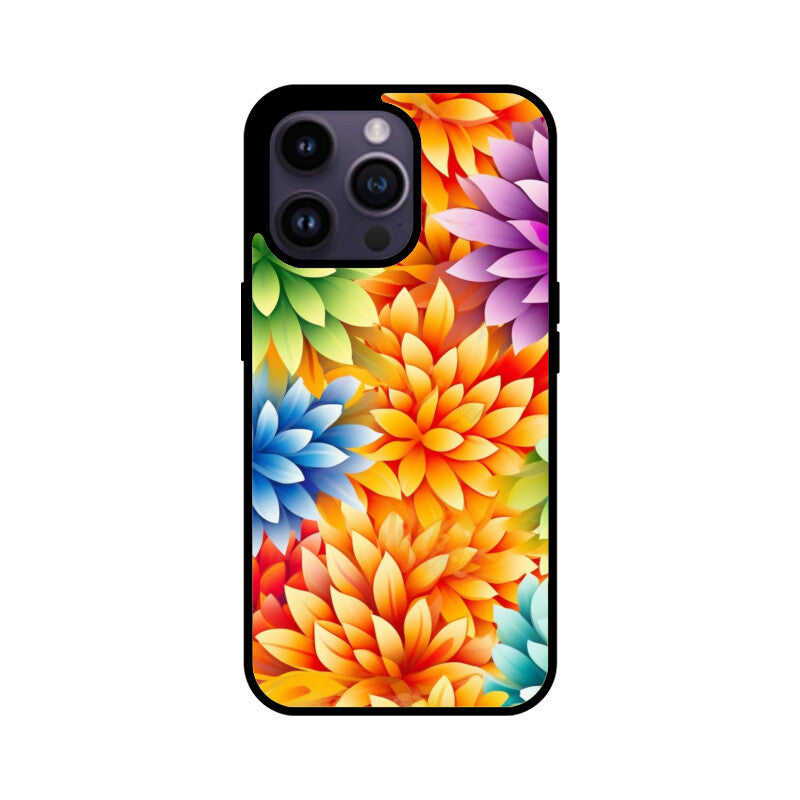 Rainbow Colorful Flower - Apple iPhone Glass Phone Cases - All Models Available