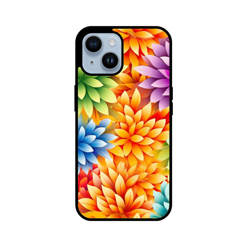 Rainbow Colorful Flower - Apple iPhone Glass Phone Cases - All Models Available