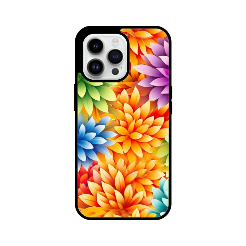 Rainbow Colorful Flower - Apple iPhone Glass Phone Cases - All Models Available