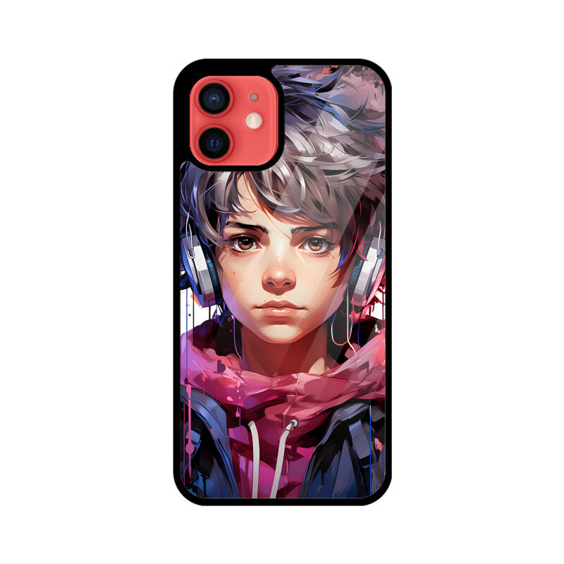Anime Gamer Boy - Apple iPhone Glass Phone Cases - Available for all Models