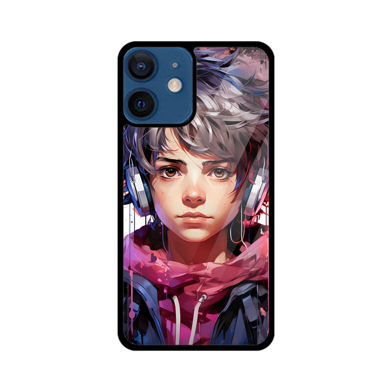 Anime Gamer Boy - Apple iPhone Glass Phone Cases - Available for all Models