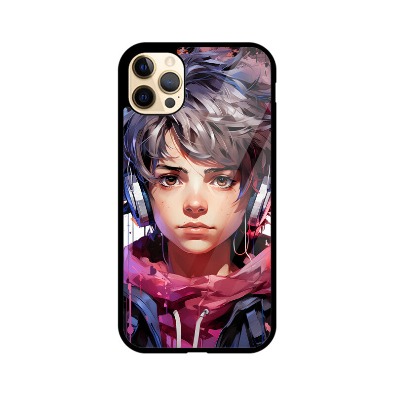 Anime Gamer Boy - Apple iPhone Glass Phone Cases - Available for all Models