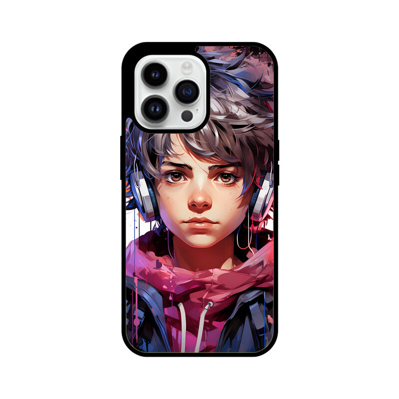 Anime Gamer Boy - Apple iPhone Glass Phone Cases - Available for all Models