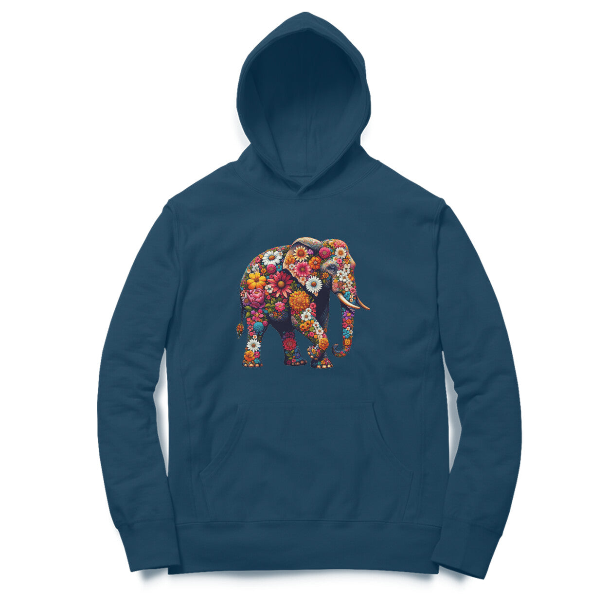 Colorful Floral Elephant - Unisex Oversized Hoodie Tee