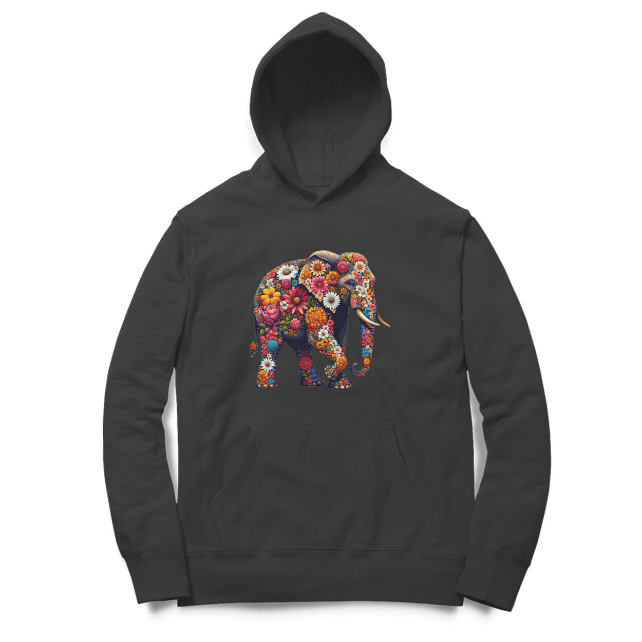 Colorful Floral Elephant - Unisex Oversized Hoodie Tee