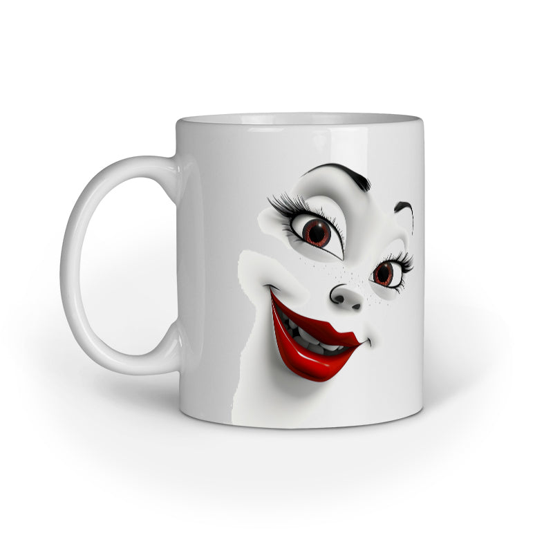 Sarcastic Woman faces with Red Lips Mug