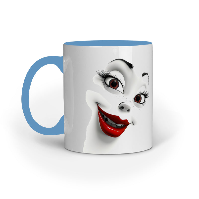 Sarcastic Woman faces with Red Lips Mug