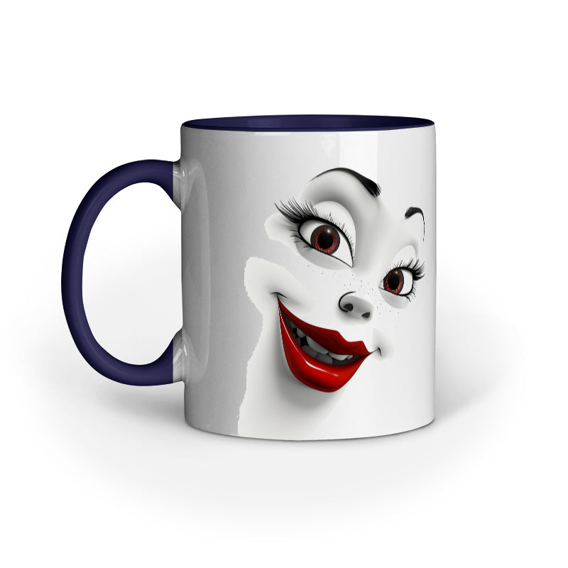 Sarcastic Woman faces with Red Lips Mug