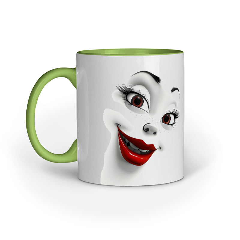 Sarcastic Woman faces with Red Lips Mug
