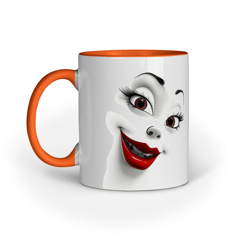 Sarcastic Woman faces with Red Lips Mug