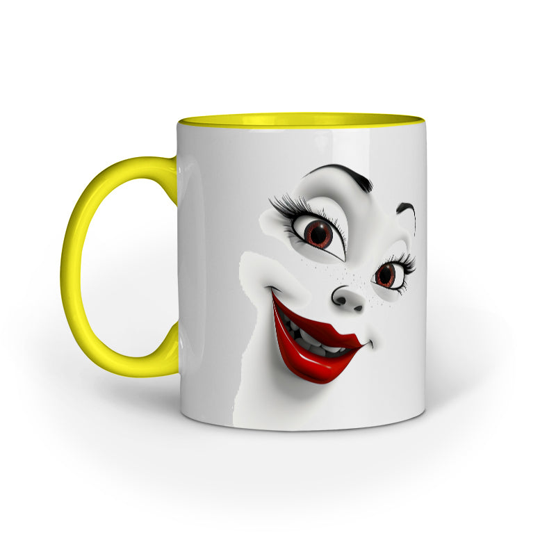 Sarcastic Woman faces with Red Lips Mug