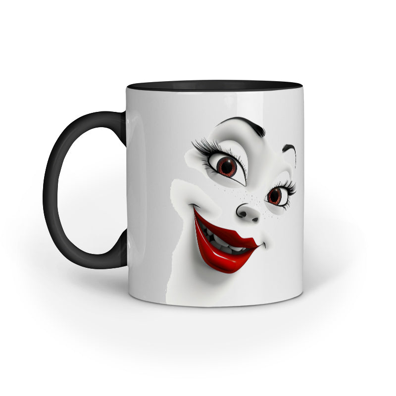 Sarcastic Woman faces with Red Lips Mug