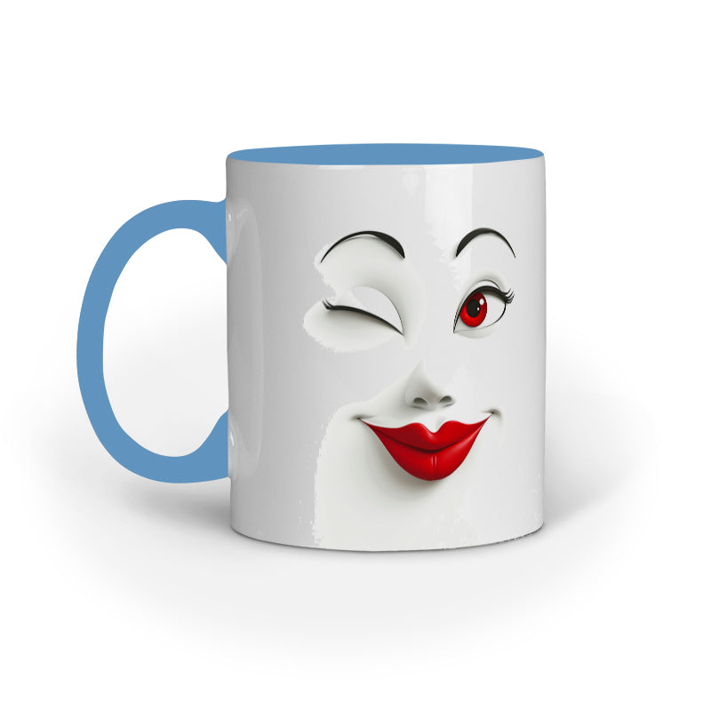 Sarcastic Woman faces with Red Lips Mug