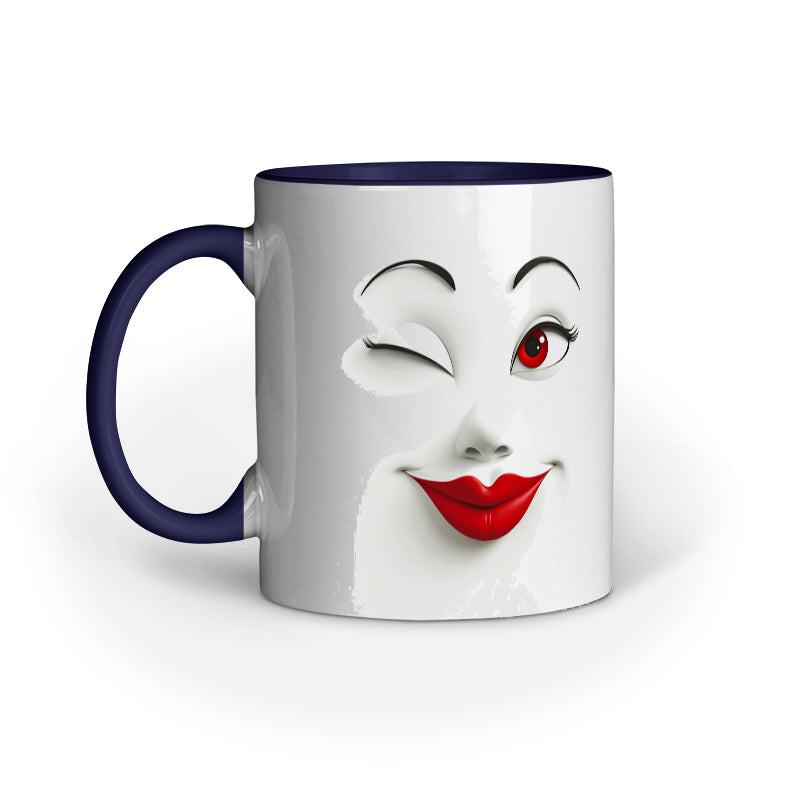 Sarcastic Woman faces with Red Lips Mug