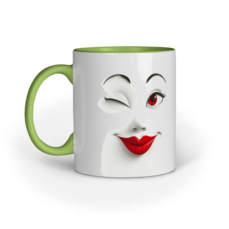 Sarcastic Woman faces with Red Lips Mug