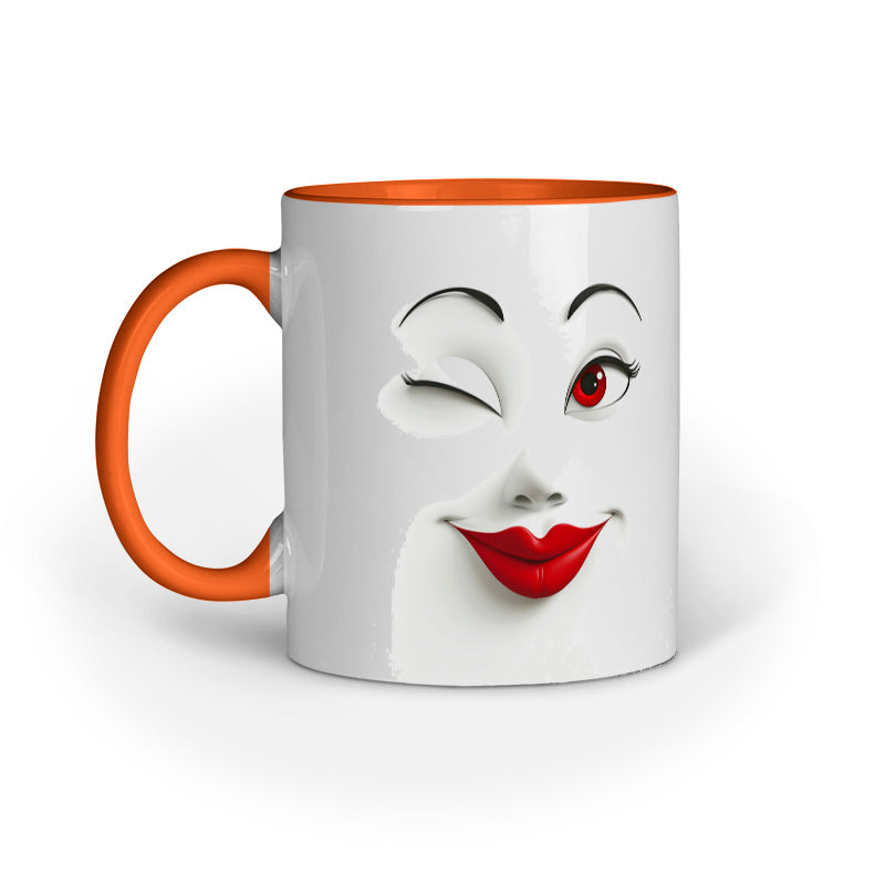 Sarcastic Woman faces with Red Lips Mug