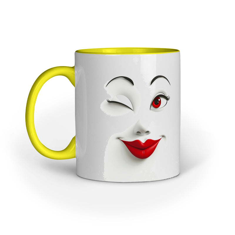 Sarcastic Woman faces with Red Lips Mug