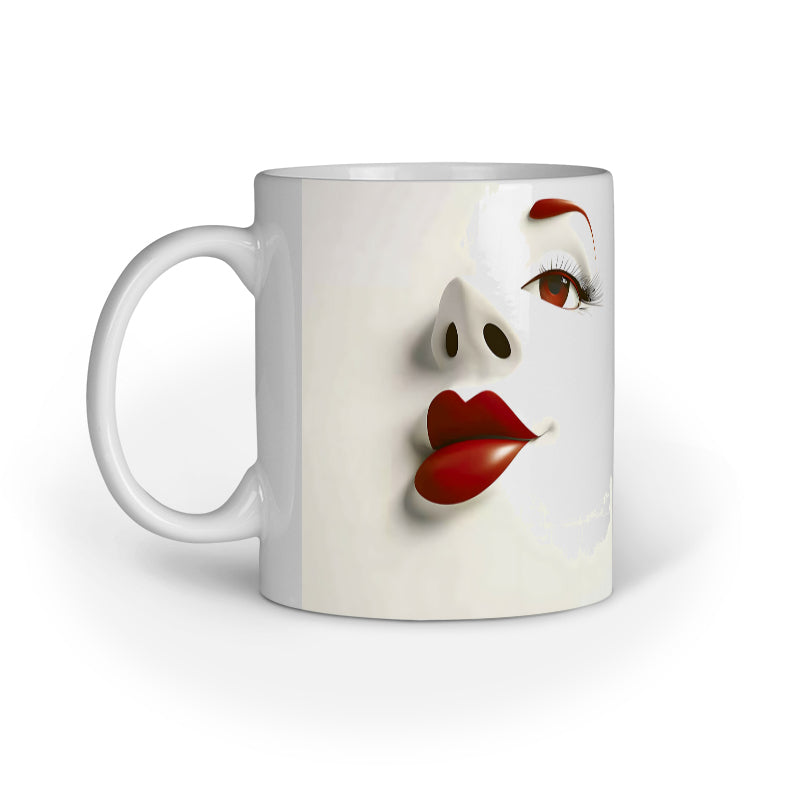 Sarcastic Woman faces with Red Lips Mug