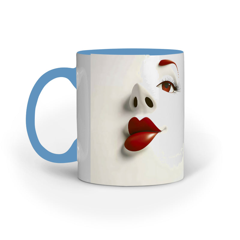 Sarcastic Woman faces with Red Lips Mug