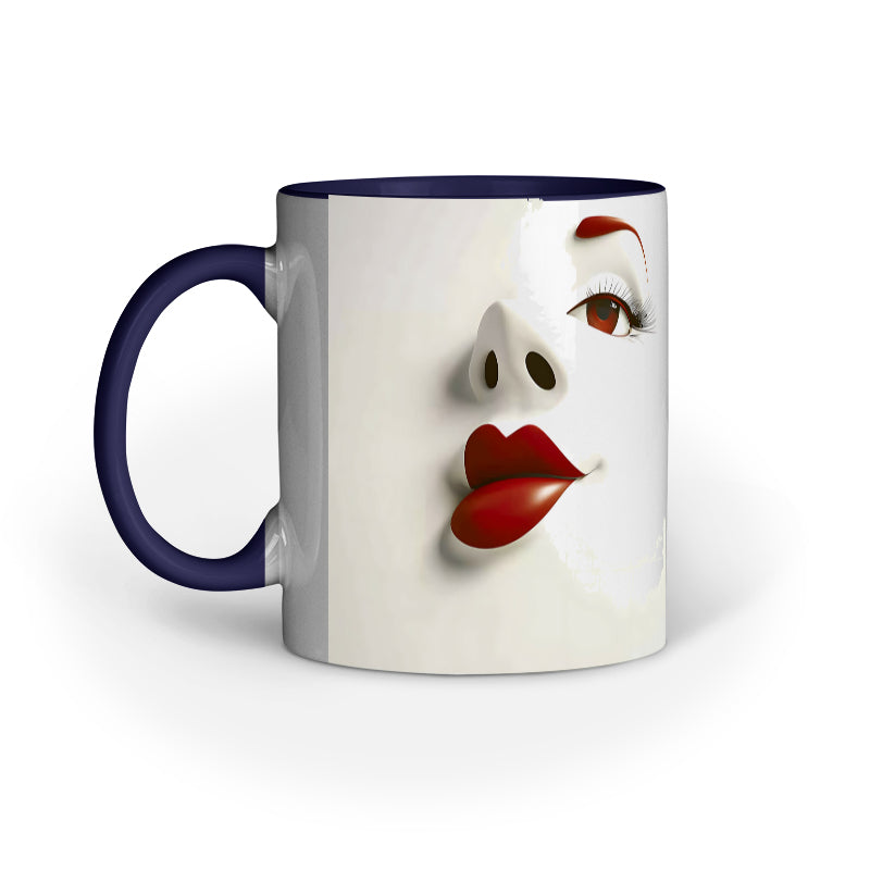 Sarcastic Woman faces with Red Lips Mug