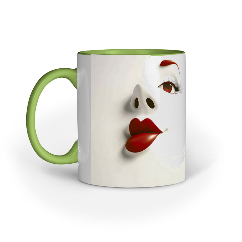 Sarcastic Woman faces with Red Lips Mug
