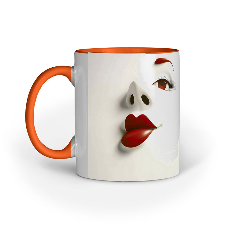 Sarcastic Woman faces with Red Lips Mug