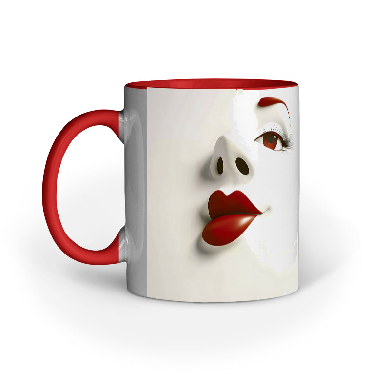Sarcastic Woman faces with Red Lips Mug