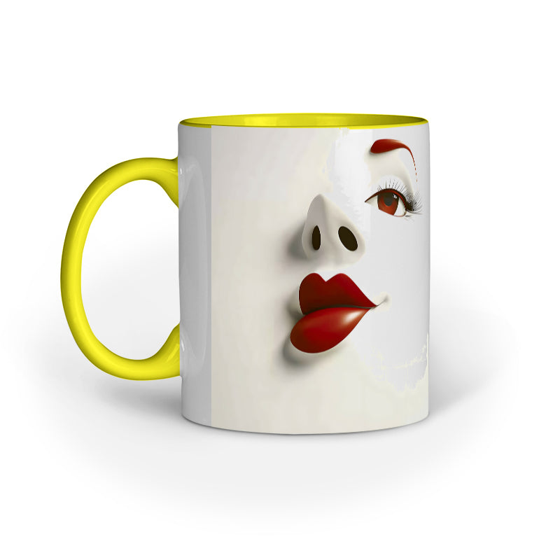 Sarcastic Woman faces with Red Lips Mug