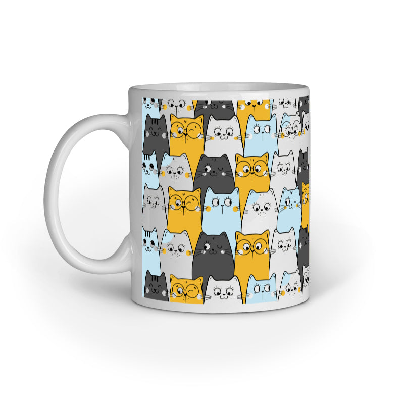 Cat Doodle Pattern Mug