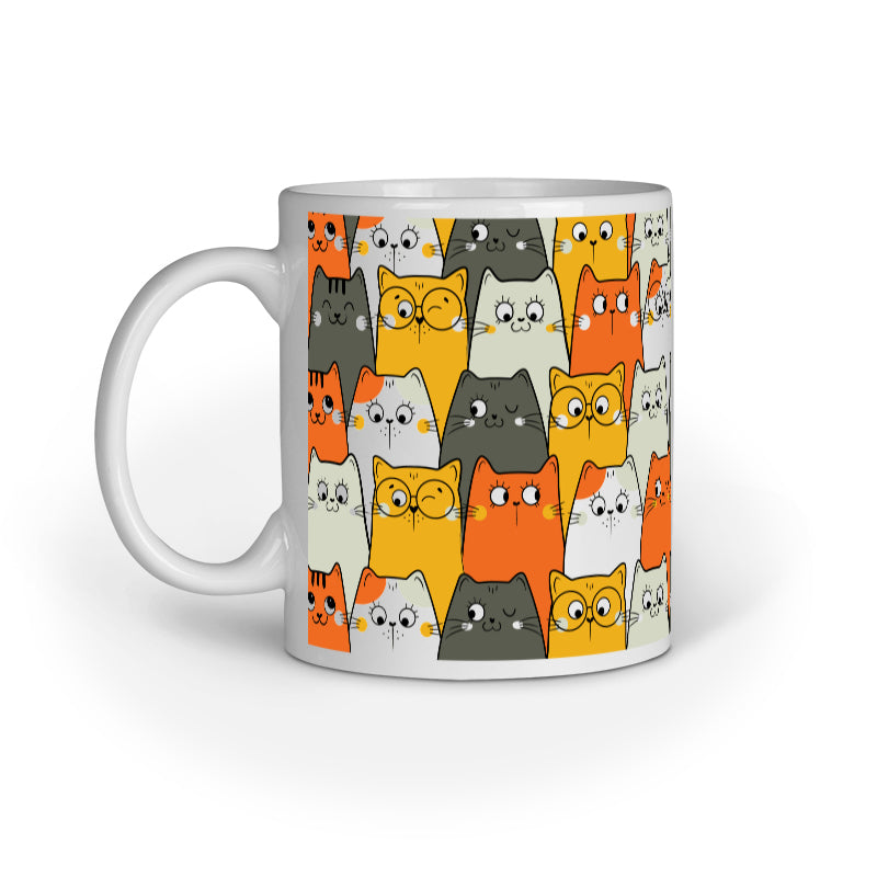 Cat Doodle Pattern Mug