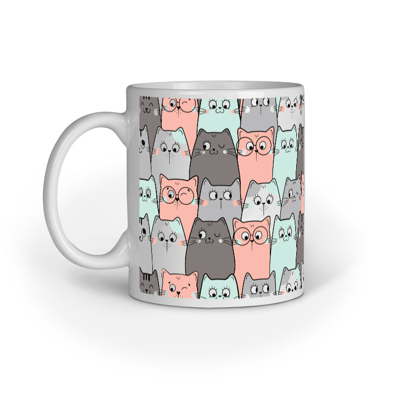 Cat Doodle Pattern Mug