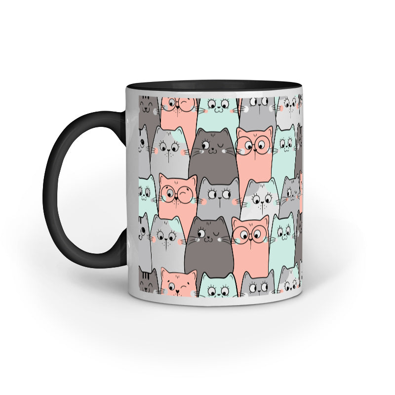 Cat Doodle Pattern Mug