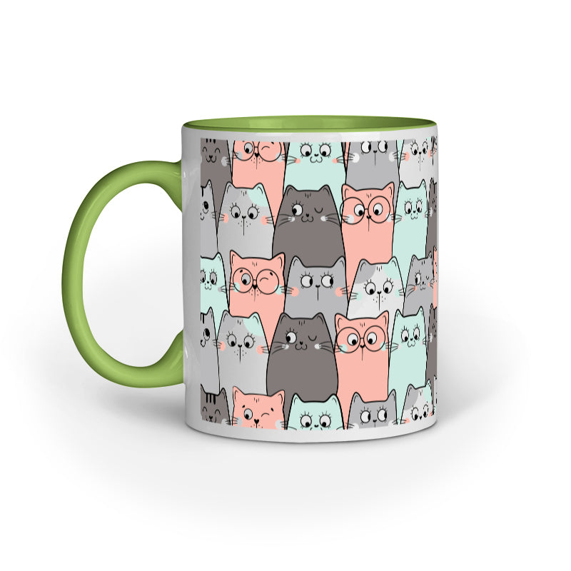 Cat Doodle Pattern Mug