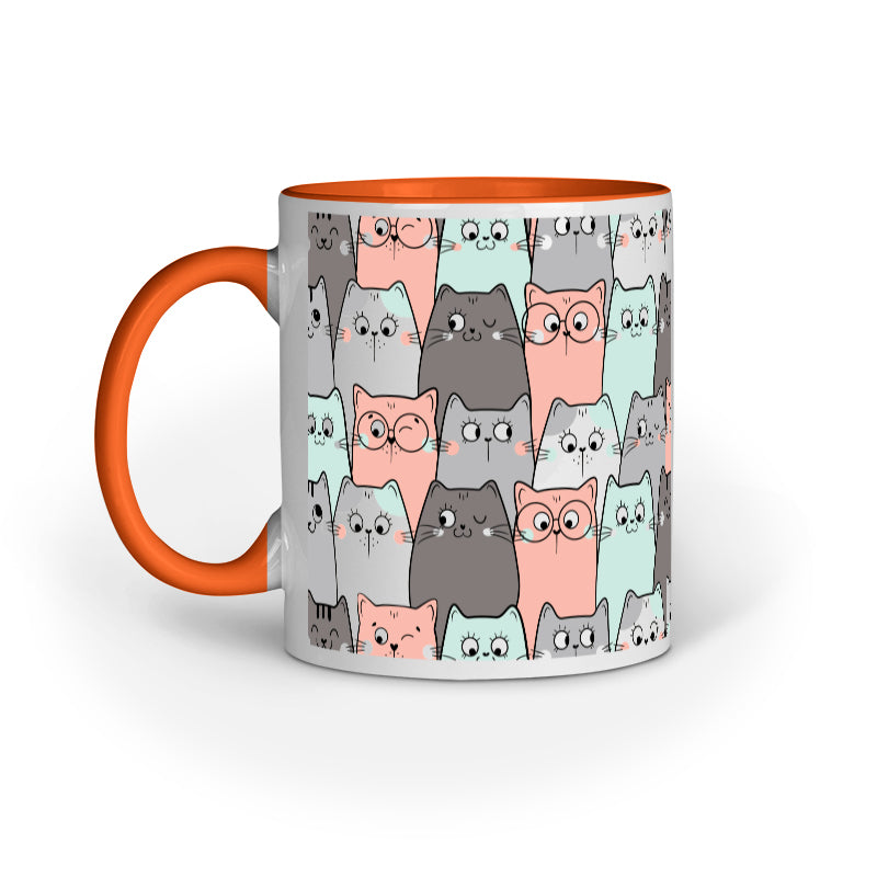 Cat Doodle Pattern Mug