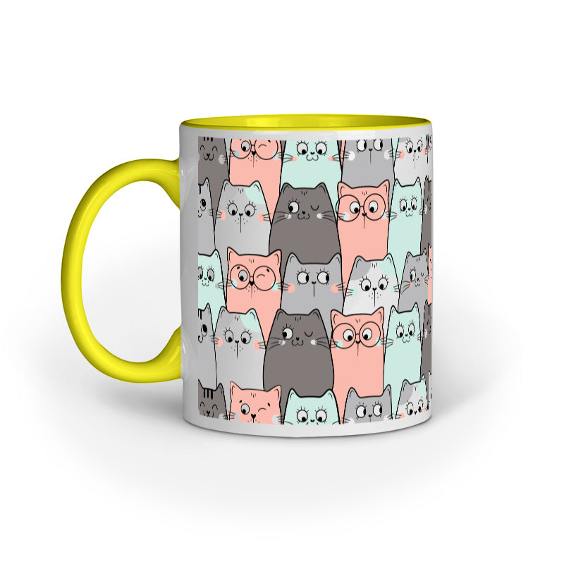 Cat Doodle Pattern Mug